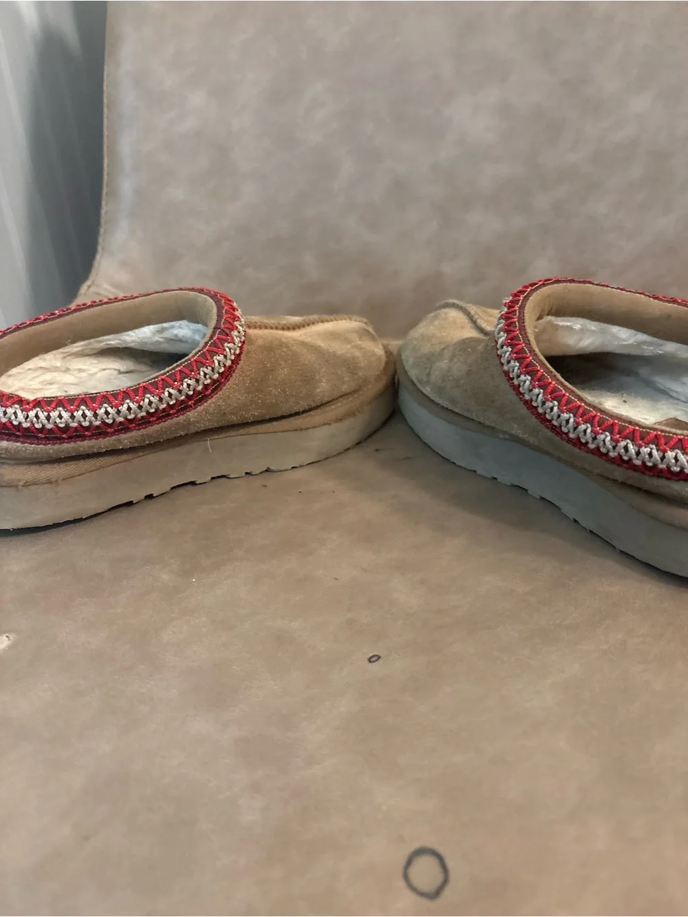 Ugg tazz girls brown chestnut red platform slippers shoes size 1